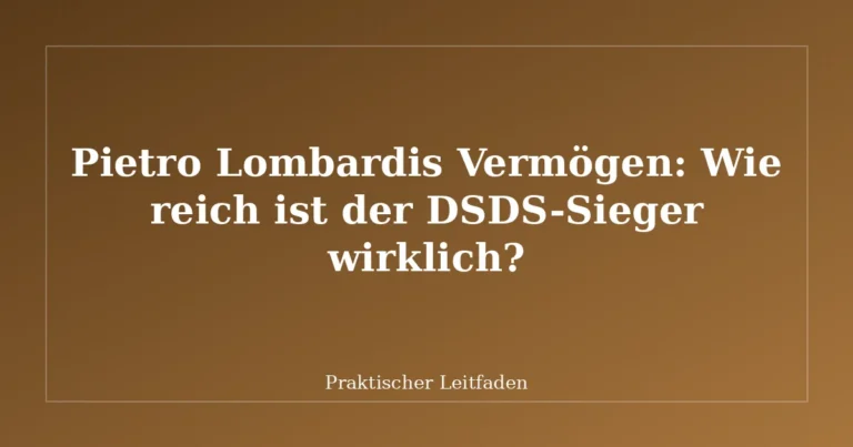 Pietro Lombardis Vermögen: Wie reich ist der DSDS-Sieger wirklich?